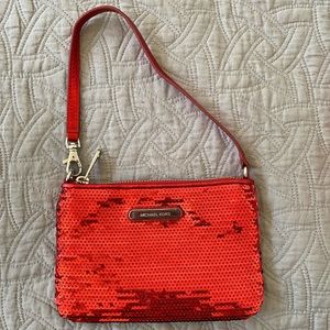 Red Michael Kors Wristlet